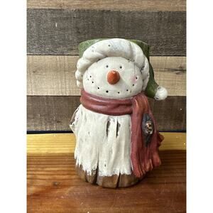 Woodland Snowman Candle Holder